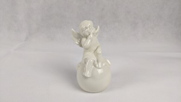 White Ceramic Angel On Ball