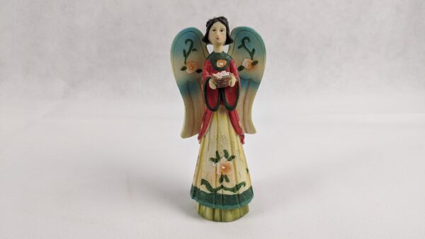 Angel with Flowered Wings Holding Basket