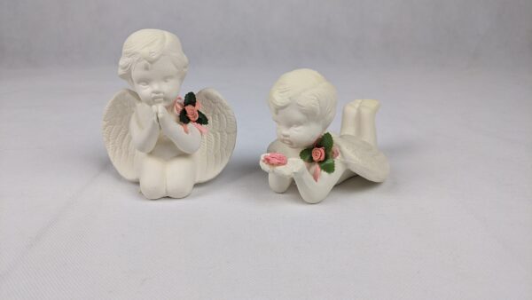 1996 Magic Creations Set Of White Ceramic Angels