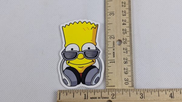 The Simpsons Bart Wearing Headphones Vinyl Sticker