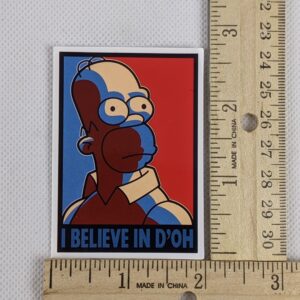 The Simpsons Homer I Believe In D'oh Vinyl Sticker