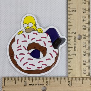 The Simpsons Homer Eating A Big Donut Vinyl Sticker