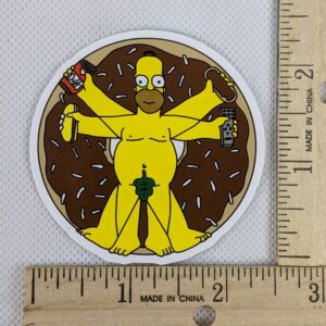 The Simpsons Homer Vitruvian Man Vinyl Sticker