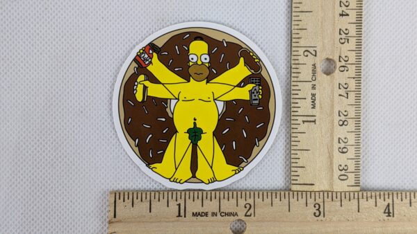 The Simpsons Homer Vitruvian Man Vinyl Sticker