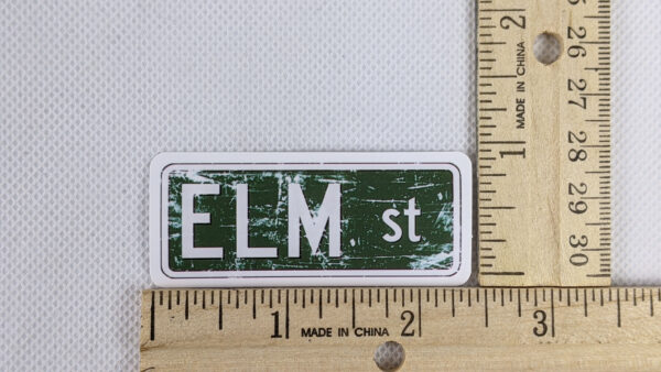 Elm Street Sign Vinyl Sticker, Elevated STL