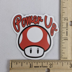 Power Up Mushroom Vinyl Sticker