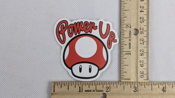 Power Up Mushroom Vinyl Sticker