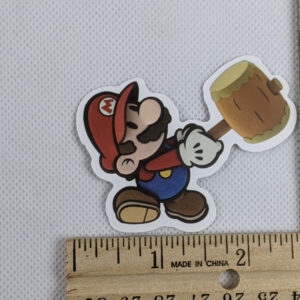 Mario with Hammer Vinyl Sticker