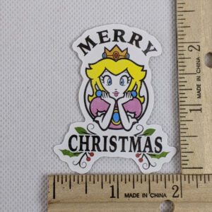 Princess Peach Merry Christmas Vinyl Sticker