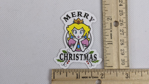Princess Peach Merry Christmas Vinyl Sticker