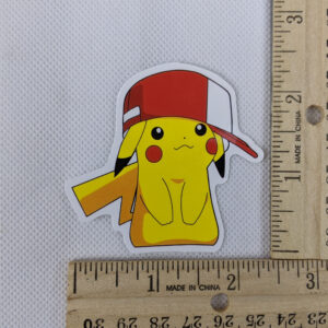 Pikachu With Ash's Hat Vinyl Sticker