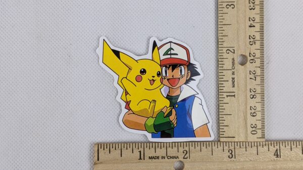 Ash Holding Pikachu Vinyl Pokemon Sticker